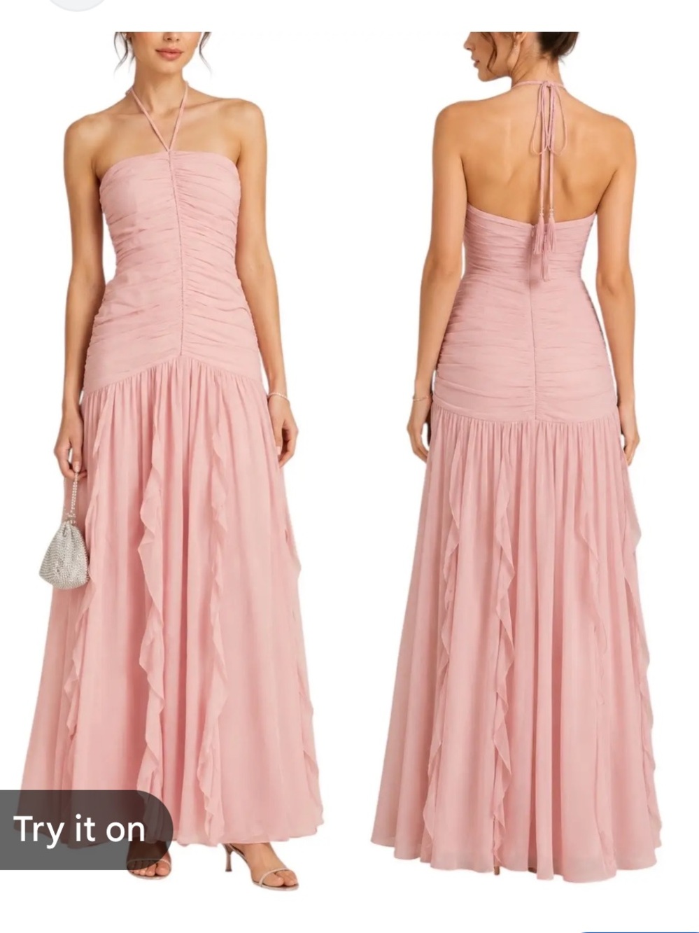 Veronica Beard Blush Pink Ruched Silk Maxi Skirt